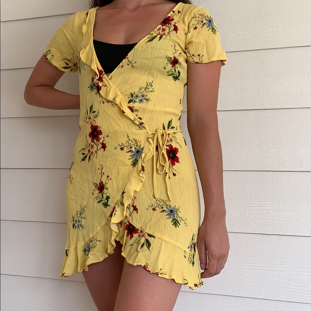 Yellow Wrap Sundress